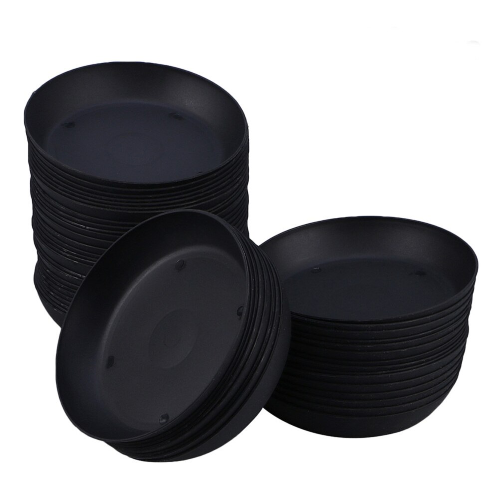 30pcs Gardening Plant Pot Water Trays Indoor Flower Container Saucer (Black)