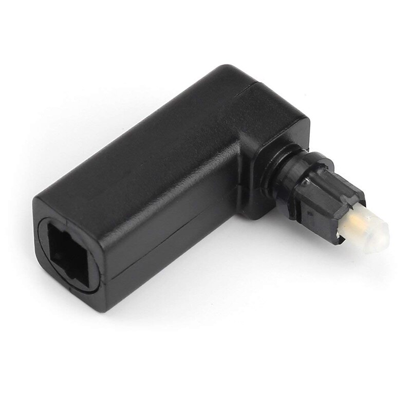 Right Angle Digital Optical Toslink Fiber Optic Adaptor, 360 Degree Rotatable Digital Optical o Cable Adapter Converte