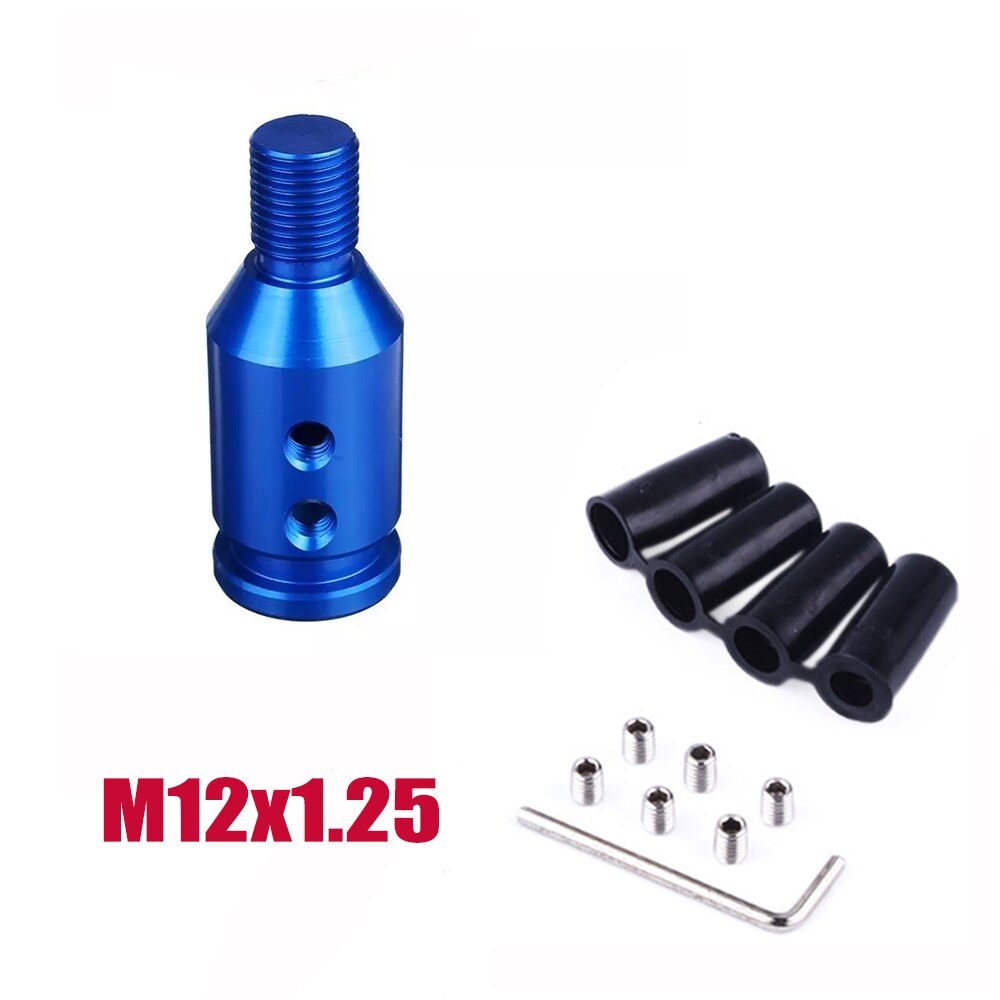 RASTP-JDM Racing Universal Aluminum Shift Knob Adapter Fit for Non Threaded Shifter Auto shifters M12x1.25mm/M10x1.5mm RS-SFN057: Blue-M12-1.25