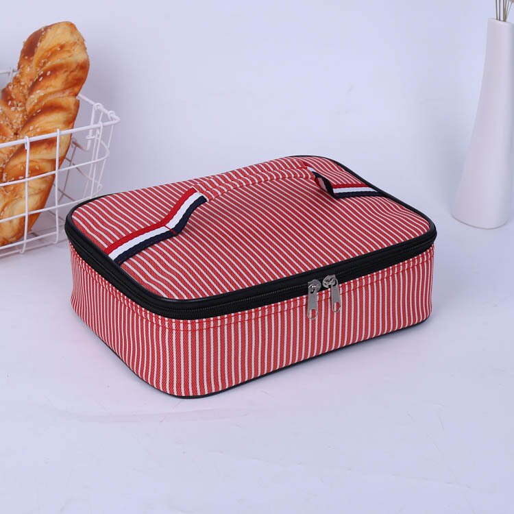 4.5L Cooler Lunch Bag Thermal Breakfast Box Portable Picnic Travel Cold Storage Bag Student Lunch Box Lunch Bag: Red