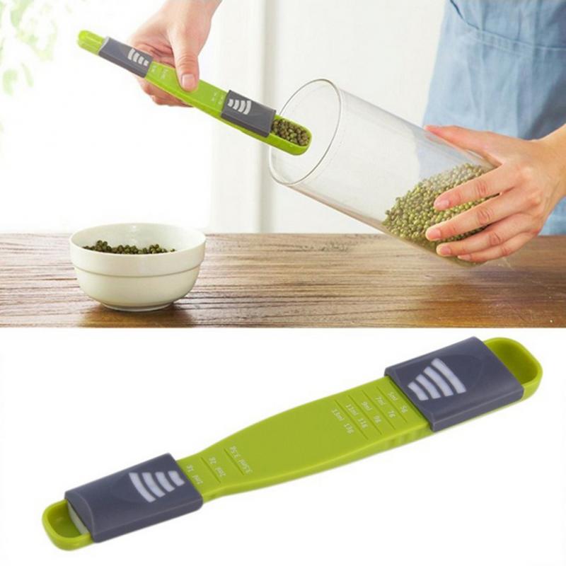 Kitchen Measurement Spoon Double End Adjustable Scale Measuring Spoon Meter Cooking Tool Kitchen Accessories Gadgets Kitchenware