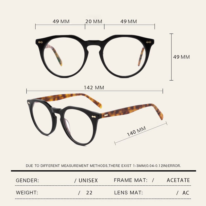 Lanspace-gafas redondas con montura de cristal para mujer, lentes transparentes Vintage, para miopía, luz azul
