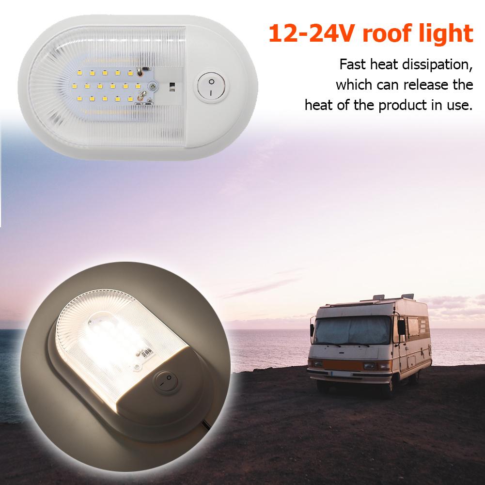 24 LED Ceiling Dome Light 12V/24V with On/Off Switch for RV Marine Yacht Camper Low Consumption and High Brightness
