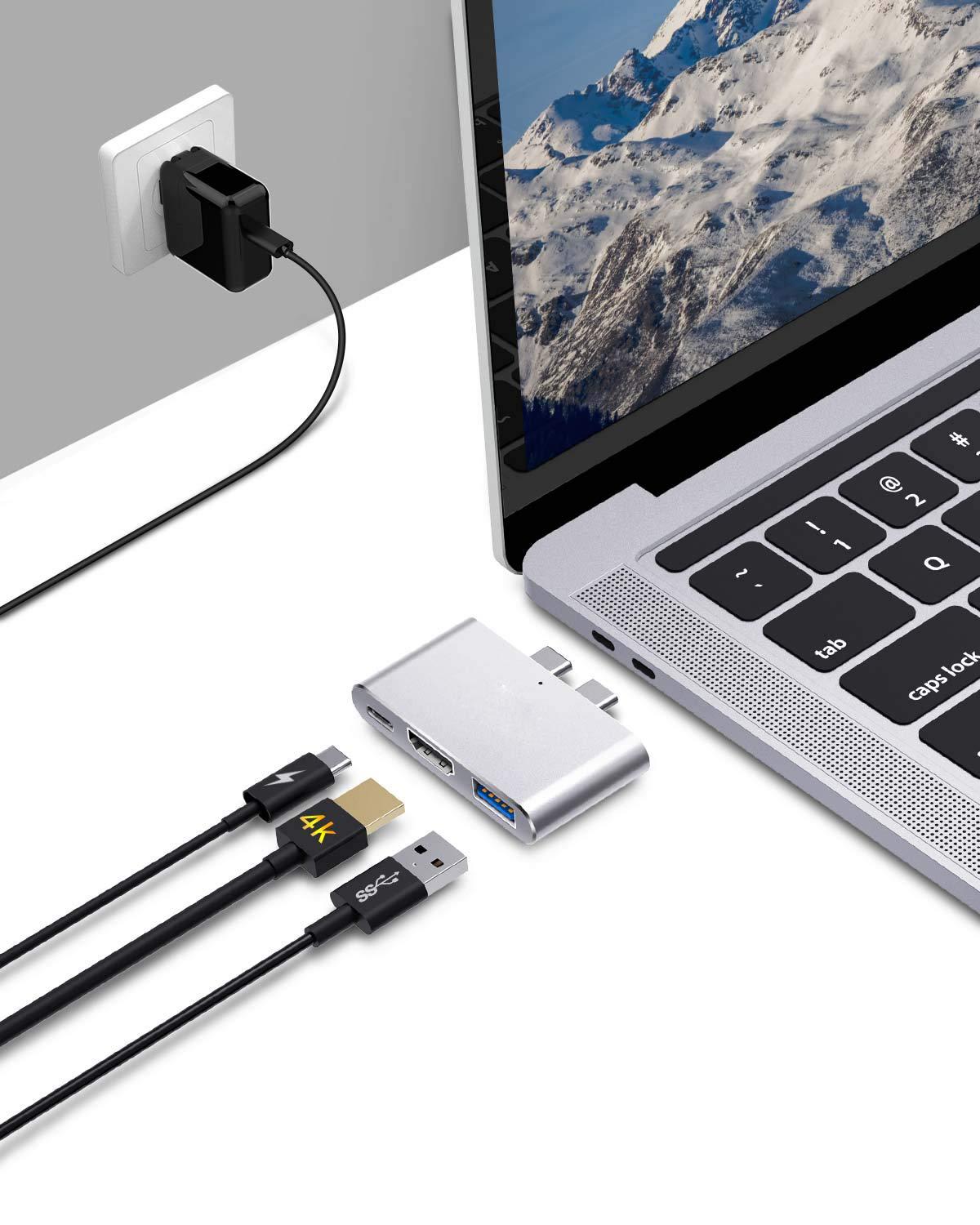 Irealthink Dual Usb C Adapter Thunderbolt 3 Hub Hdmi Adapter Pro Dock Splitter Usb Hub Type C Voor Macbook air