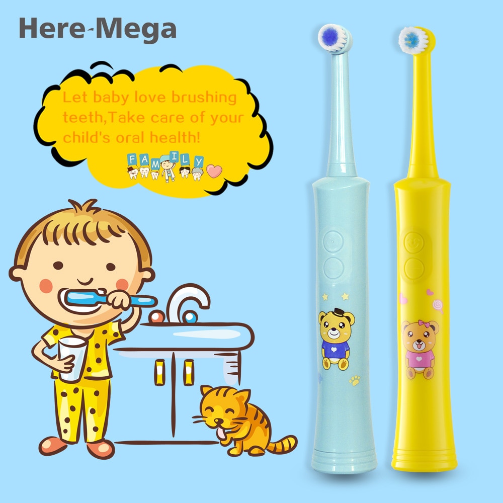 HIER MEGA elektrische tandenborstel voor kinderen automatische tandenborstel baby tandenborstel kinderen tandenborstel Rotatie Type
