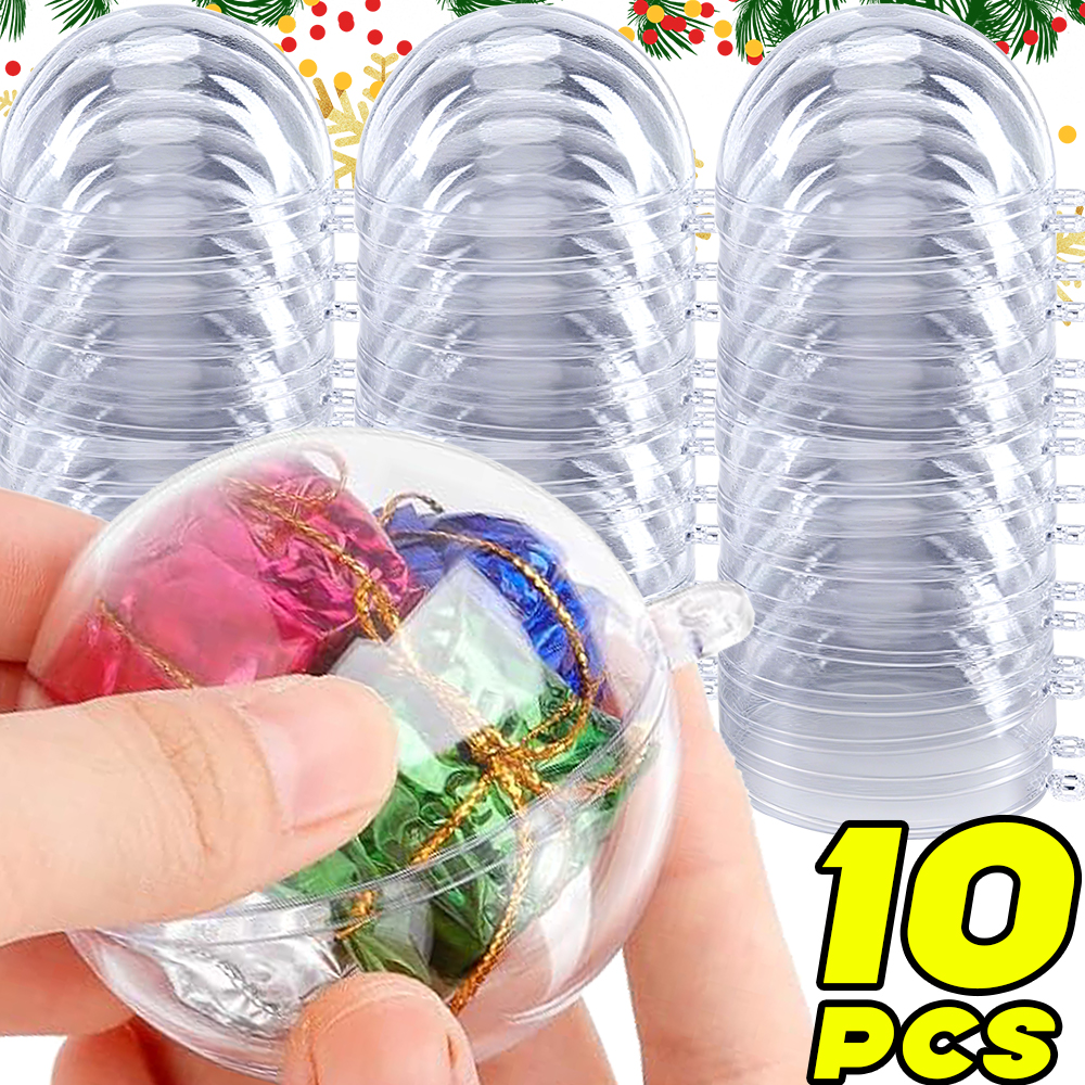 Hurtownia DIY Puste Bombki Choinkowe Plastikowe Wiszące Prezenty Pudełko Bombka Przezroczyste Wypełnialne Ozdoby Wiszące DIY Dekoracje na Imprezę