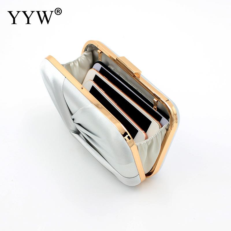 Bow Clutches Bag For Women Pink Sliver Clutch Evening Bag Bride Wedding Bags Party Handmade Chain Handbag Female Purse