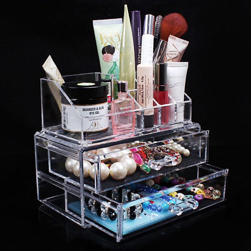 Draagbare Transparante Make-Up Organizer Opbergdoos Acryl Make-Up Display Organizer Holder Laden Box Voor Make Storage Case