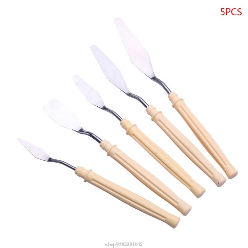 5 Stks/set Olieverf Paletmes Professionele Rvs Schraper Spatel Art Supplies Ja21 21: Default Title