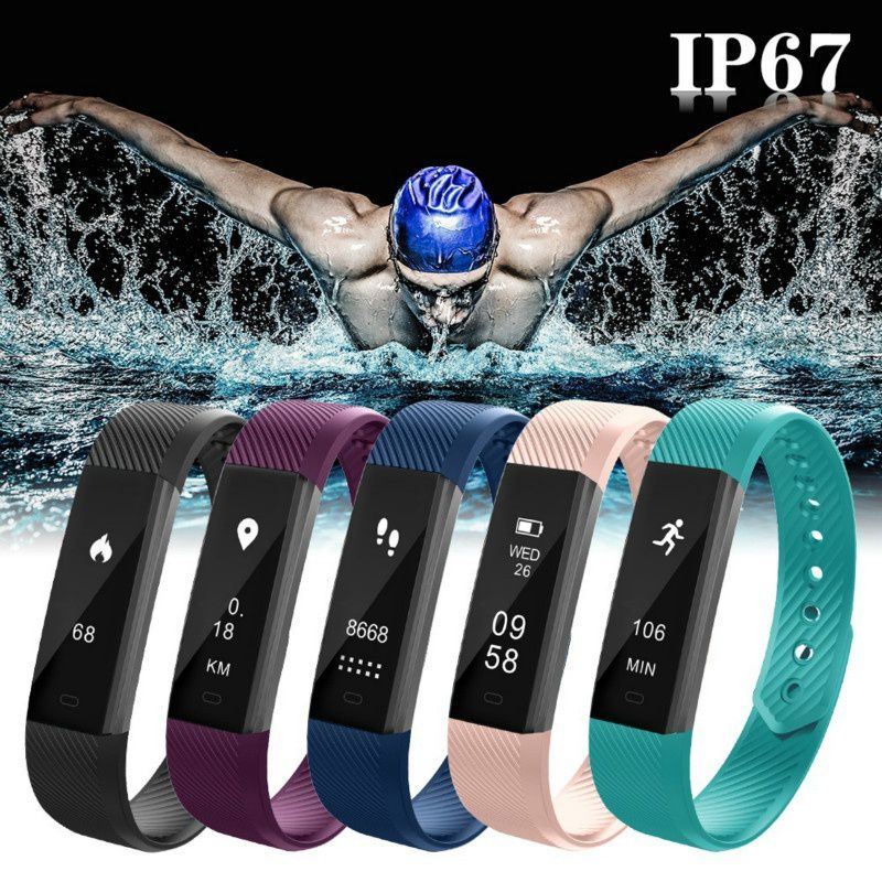 Fitness Armband ID 115 Smart Armband Vibrerende Wekker Slimme Band Hembeer Fitness Horloge Voor Running Walk