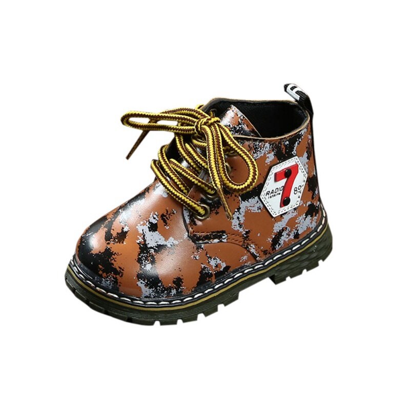 Warm Winter Baby Camo Snow Boots shoes PU Little Boys Girls Non-slip Soft Bottom Outdoor Boots Toddler Boys Martin Shoes: Y / 28