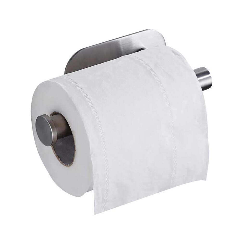 Rustfrit stål håndklæde hængende ring klæbende toiletrulle papirholder vægmonteret håndklædeholder opbevaringshylde badeværelse organisator