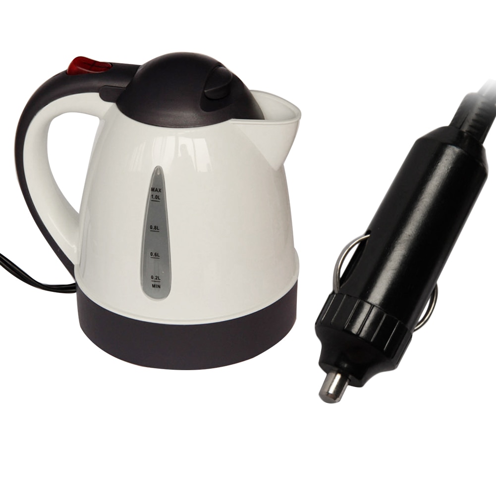 Elektrisk vattenkokare 1l 24v bil bärbar varmvattenberedare anti- skållning lastbil kaffe halkfri soppa 250w bilresor ergonomiskt te