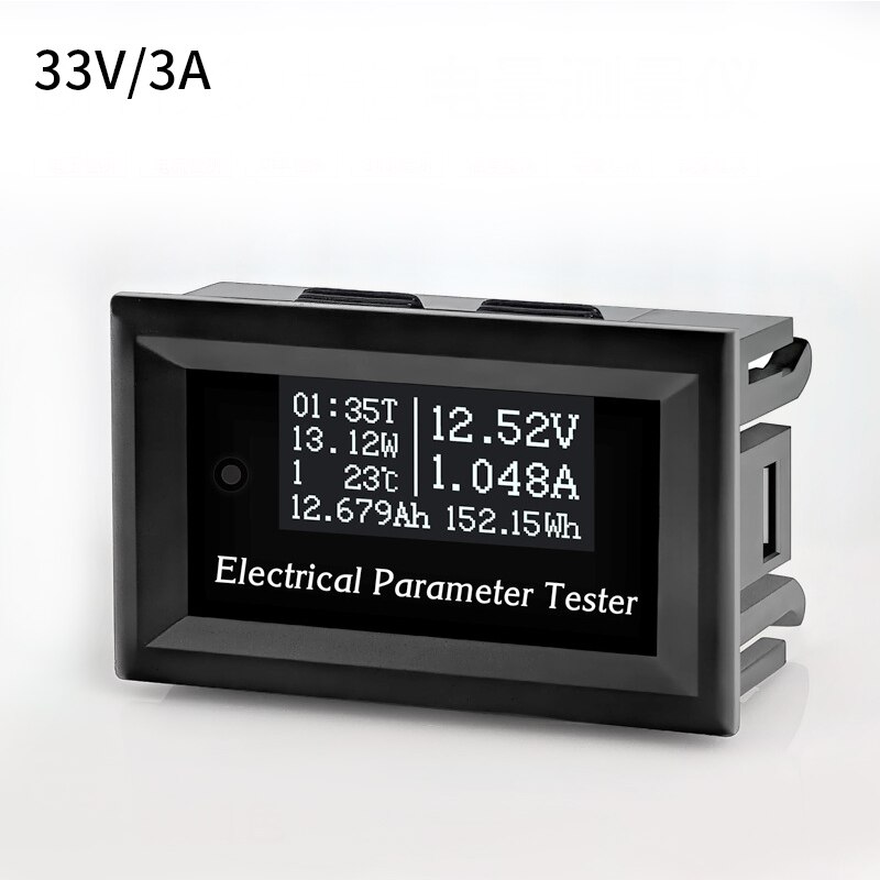 Multifunctionele Oled Tester Dc Spanning Huidige Frequentie Power Run Tijd Temperatuur Energie En Capaciteit Meter: 33V-3A OLED