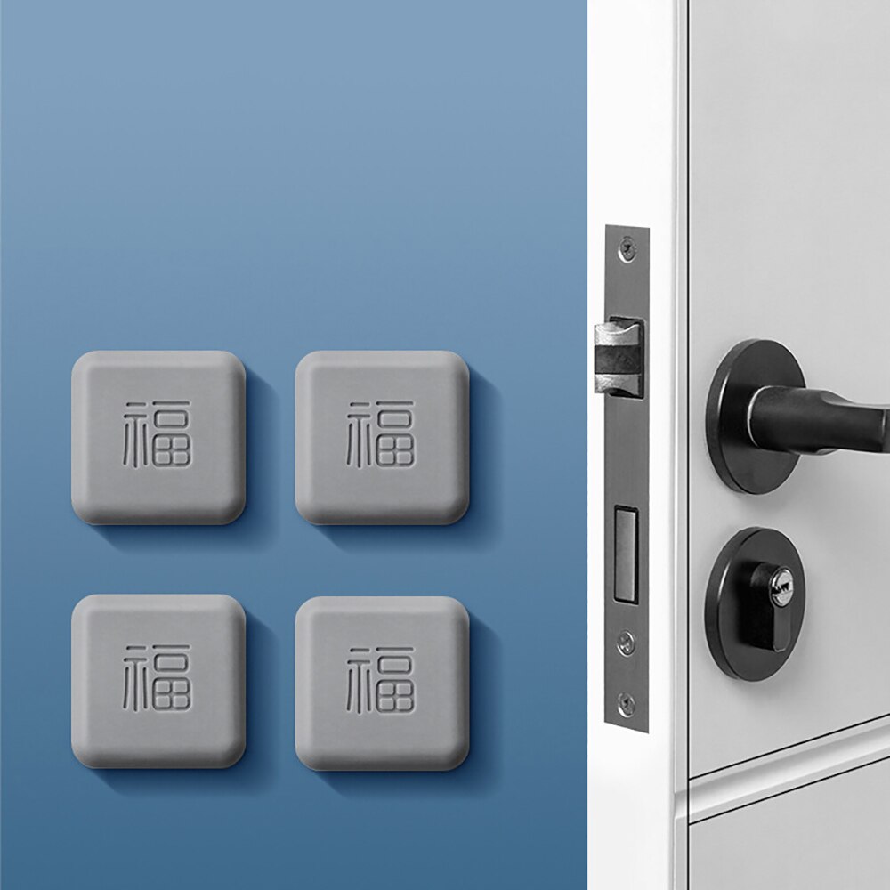 Silicone Door Handle Bumpers Self Adhesive Deurstopper Protection Porte Pad Shock Mute Blessing Square Wall Protector Pad