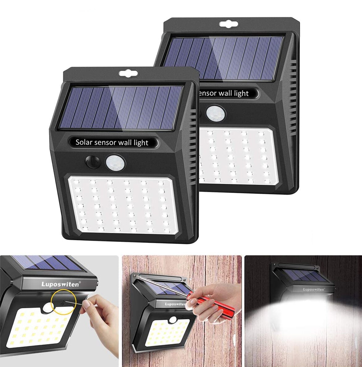 Luz Solar LED Para Jardín Exterior Con Sensor De Movimiento - ¡Ahorra Energía Y Ilumina!