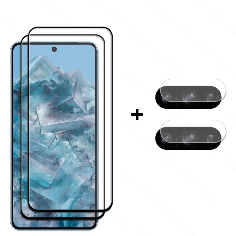 6 in 1 per Google Pixel 8 Pro Glass Pixel 9 Pro XL 8 7 6 Pro 8A 7A Vetro temperato Protezione schermo a copertura totale Pellicola per fotocamera in vetro: Smerigliato / Pacchetto 10