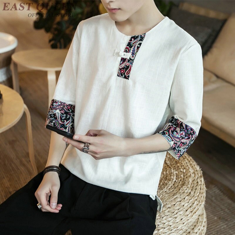 Traditional chinese clothing for men clothing china chinese shirt casual loose tops shirts summer AA3829 Y A