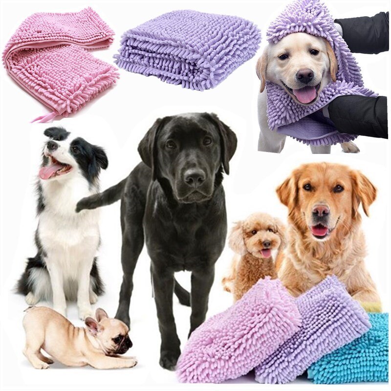 Soft Fiber Chenille Pet Dog Towel Strong Absorbent Water Quick Dry Hair Puppy Cat Bath Towel Dogs Drying Towel Blanket