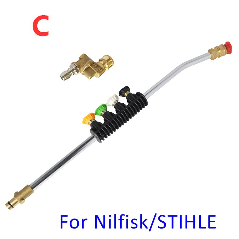 Pressure Washer with 5 Color Spray Nozzles&amp;Rotating Turbo Nozzle, 19Inch Replacement Lance, for Nilfisk/ STIHL Calm Husqvarna: Gold