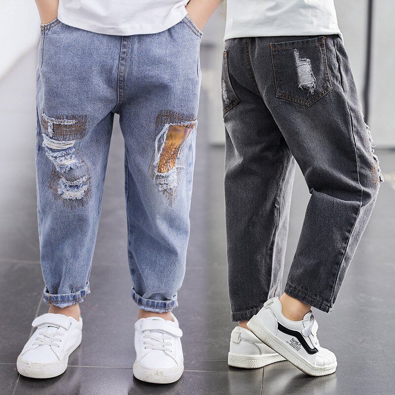 Denim pantalon enfants garçons jean automne 8 10 12 ans garçons pantalons enfants garçons trou jean