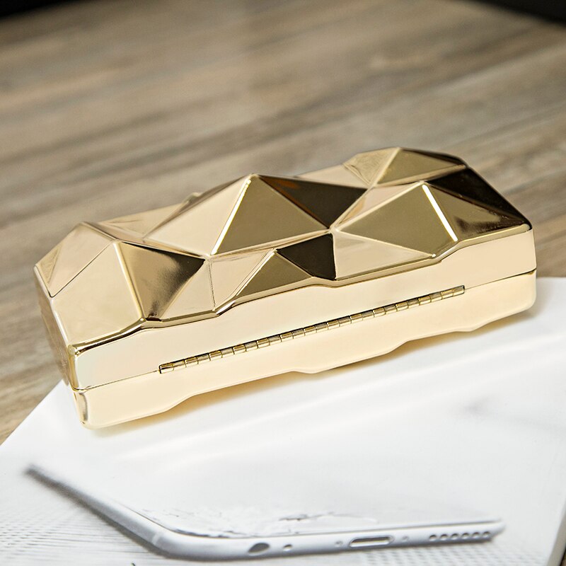 Gold Acrylic Box Geometric Evening Bag Clutch Elegent Chain Women Handbag For Party Shoulder Bag For Wedding/Dating/Party