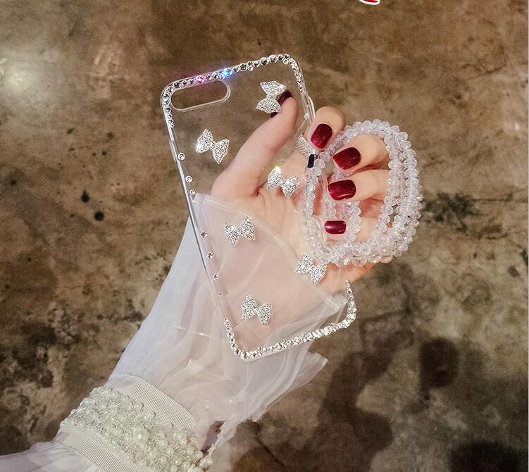 XSMYiss Luxury Bling crystal Diamond Rhinestone Bow Phone Case Cover For iPhone 11 Pro Max XR SE 6S 7 8 PLUS XS Soft Phone Case: For iphone 11