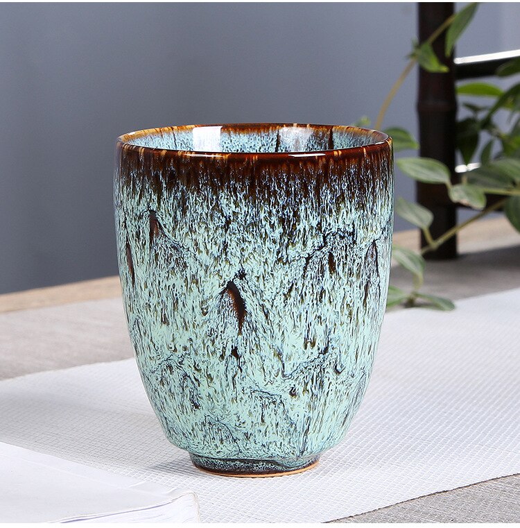 JIA-GUI-taza de té China LUO, tazas de té de cerámica con cambio de horno, taza de viaje para el hogar, juego de té de cerámica , 250ML, I063: B