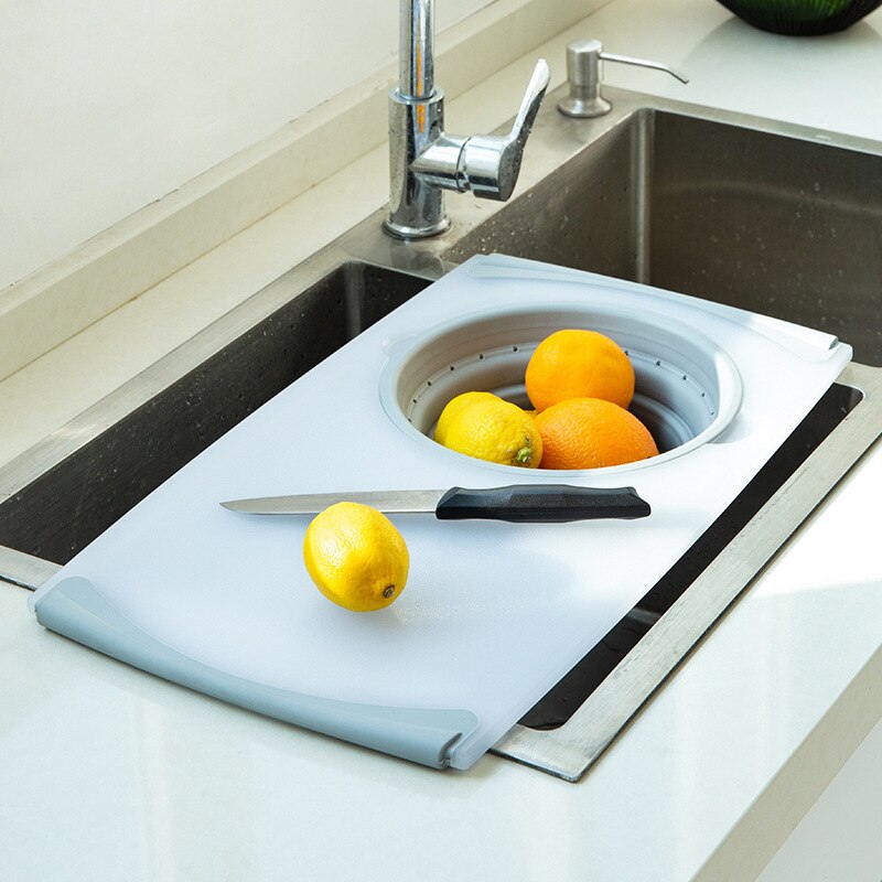 Kitchen Foldable Washbasin Antibacterial Mildew Proof Cutting Board Household Asphalt Basket Drain Basket