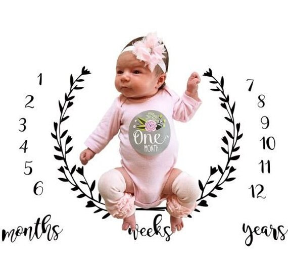 Garland Print Baby Milestone Deken Fotografie Maandelijkse Achtergrond Doek Peuter Baby Kinderen Camera Foto Props: 1
