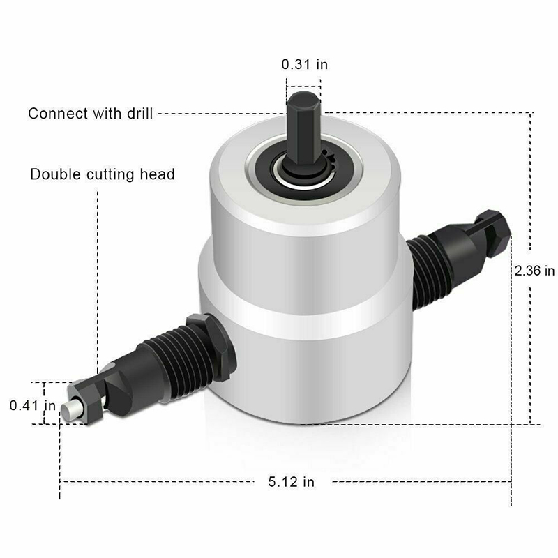 EVTSCAN Nieuwste Metalen Plaat Dubbelkoppige Nibbler Cutter Boor