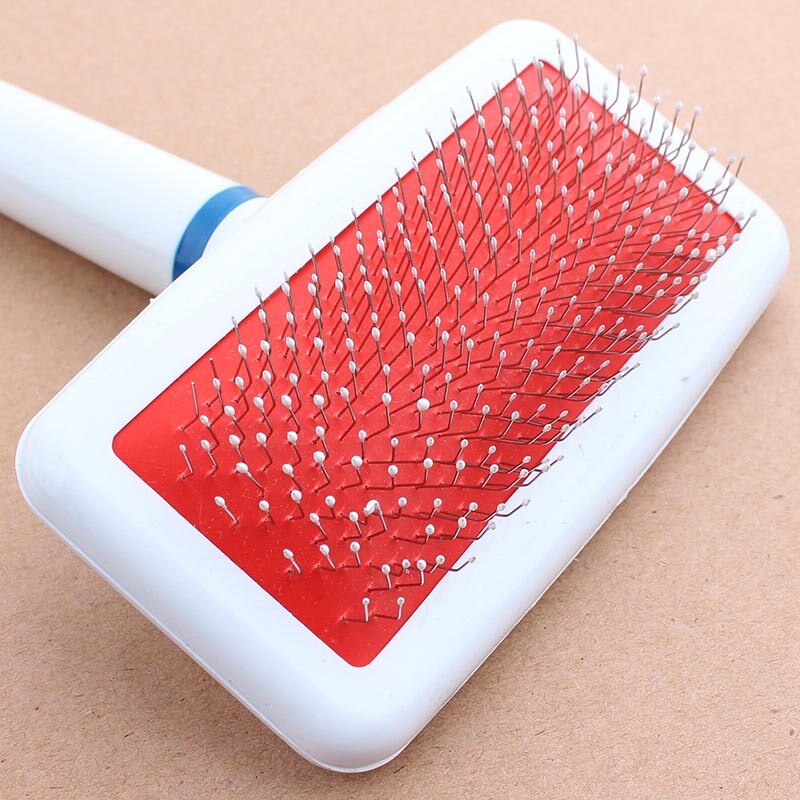 Pet Shedding Grooming Dog Hair Brush Comb Plastic Handle Brush Airbag Stainless Steel Pin Comb For Small Dog Cats