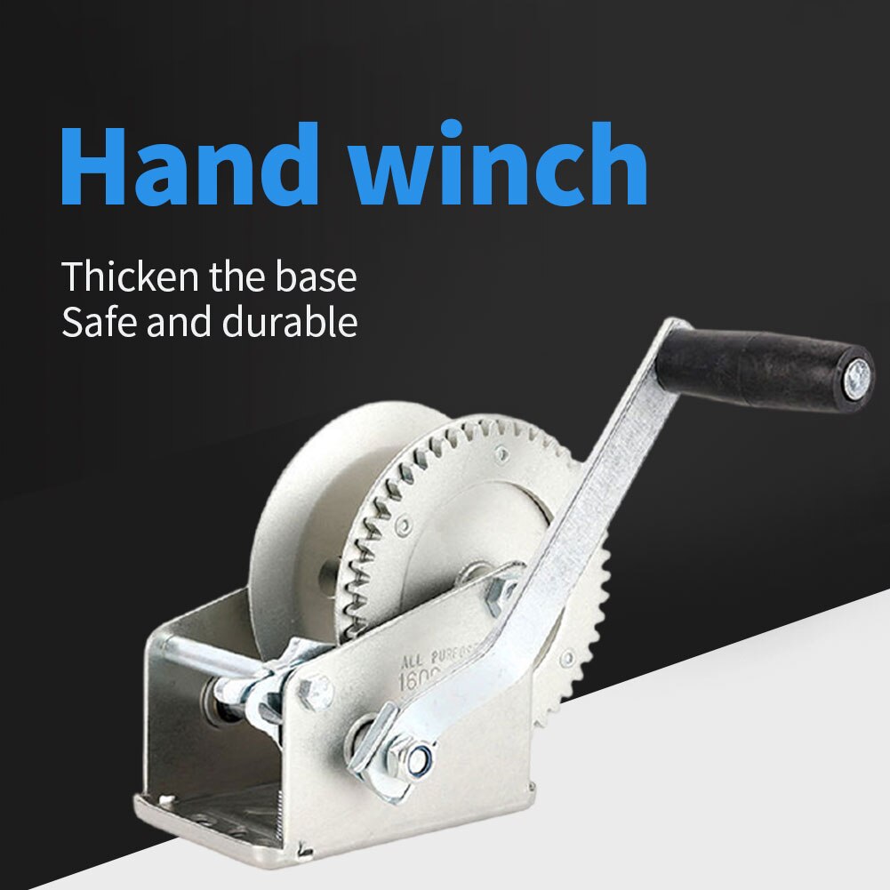 Hand Winch Manual Boat Winch Black Strap Hand Crank Winch With Two Way Adjustable Towing Winch Boat Accessories Towing Winch