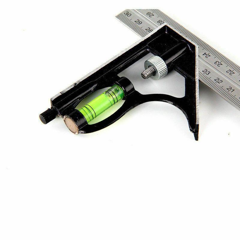 Adeeing Square Ruler Set Kit 300mm (12") Adjustable Engineers Combination Try Square Right Angle Ruler Set r20
