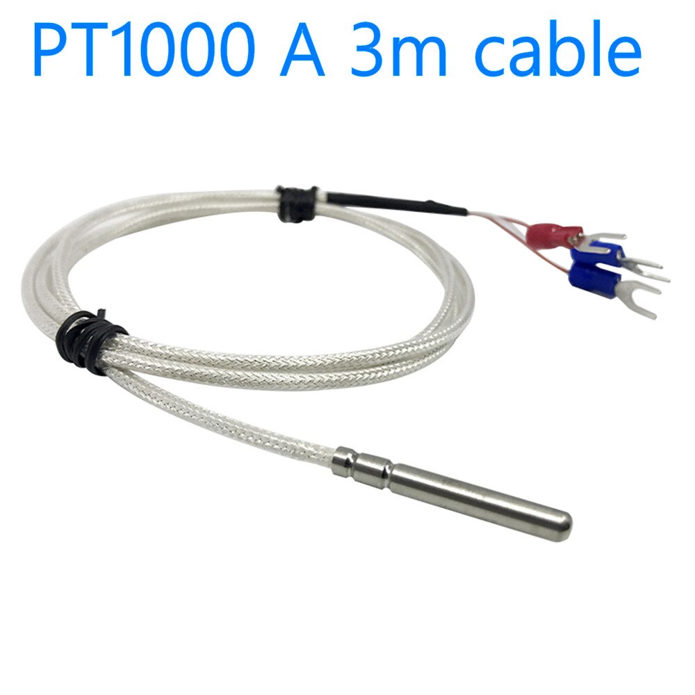 PT100 pt1000 platinum thermal resistance waterproof temperature sensor: PT1000 A 3m cable