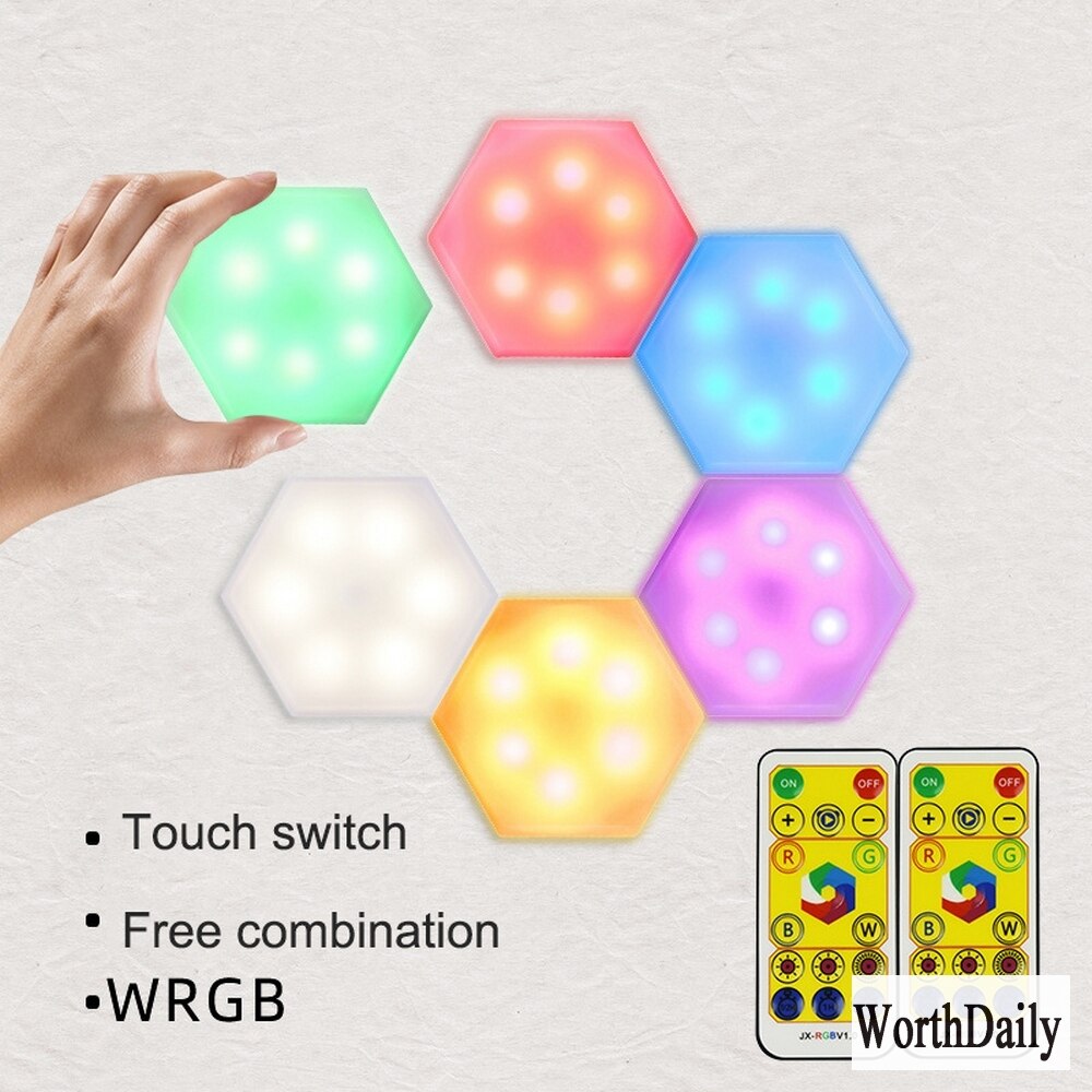 Infrared Remote Control Night Light 6pcs DIY Battery Cabinet Wall Lamp Novelty Product Adjustable Brightness LED Light