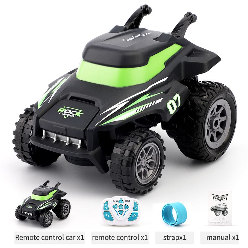 1:24 RC Stunt Car Remote Control Car 3D Flip Drifting Off Road Crawler Machine Radio Controlled Vehicle Model Toys for Children: green