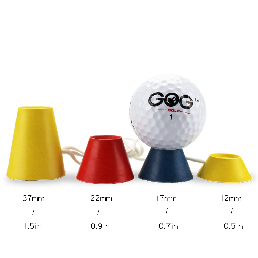 4 In 1 Verschillende Hoogtes Golf Tees Winter Rubber Tee met Touw Golfbal Houder