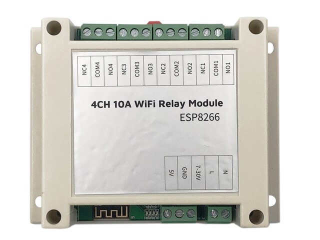 ATHOM Tasmota-Módulo de relé WiFi de 4 canales, interruptor Inching, Control de puerta de acceso de entrada con autobloqueo, DC 5V, 12V, 7V-30, AC90-250V V: With Case