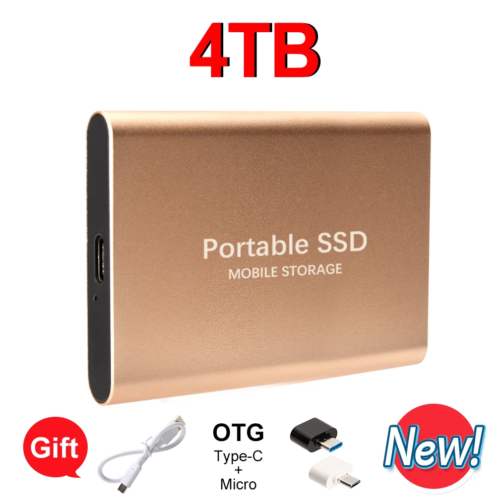 Högpresterande bärbar ssd 8tb, 16tb usb 3.2 typ-c extern ssd-enhet kompatibel för mac pc android: Mörkgrå