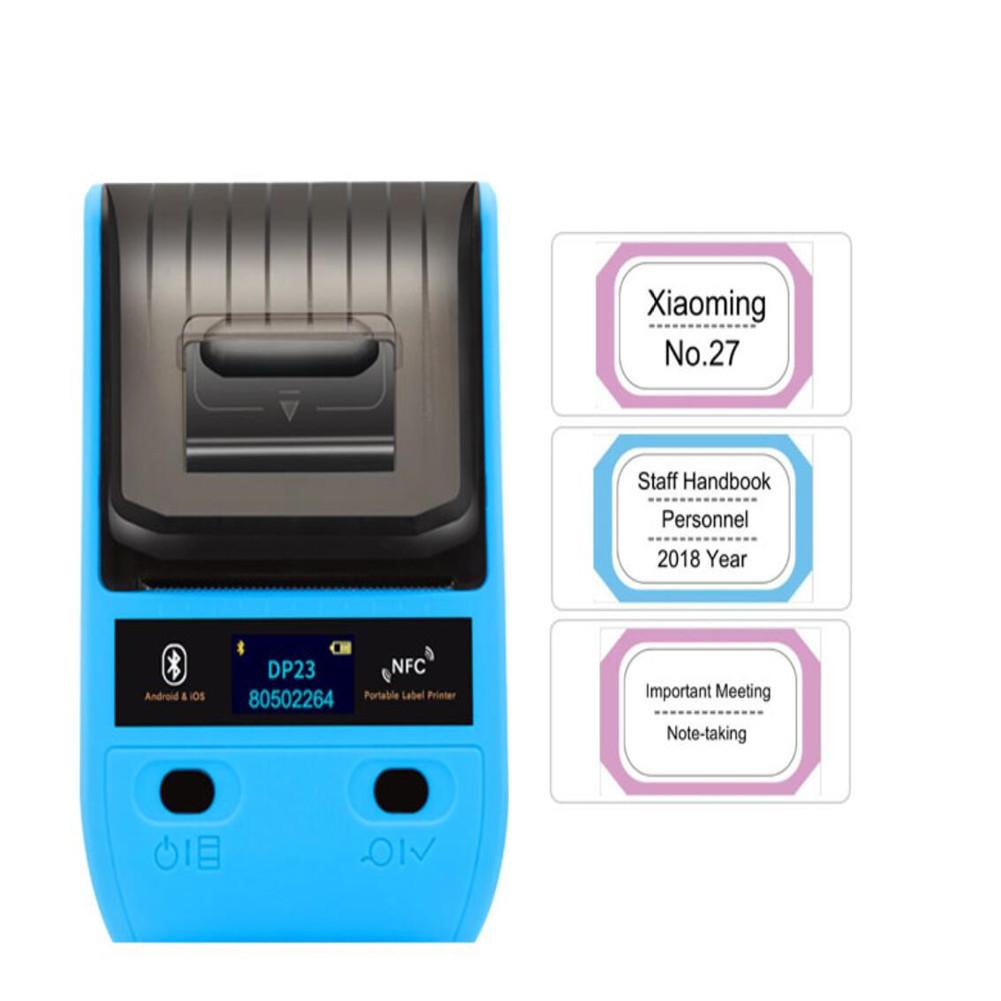 Label Printer OLED display Dp23 Label Printer Handheld Thermal Bluetooth Portable Household Coding Machine 50mm: Blue