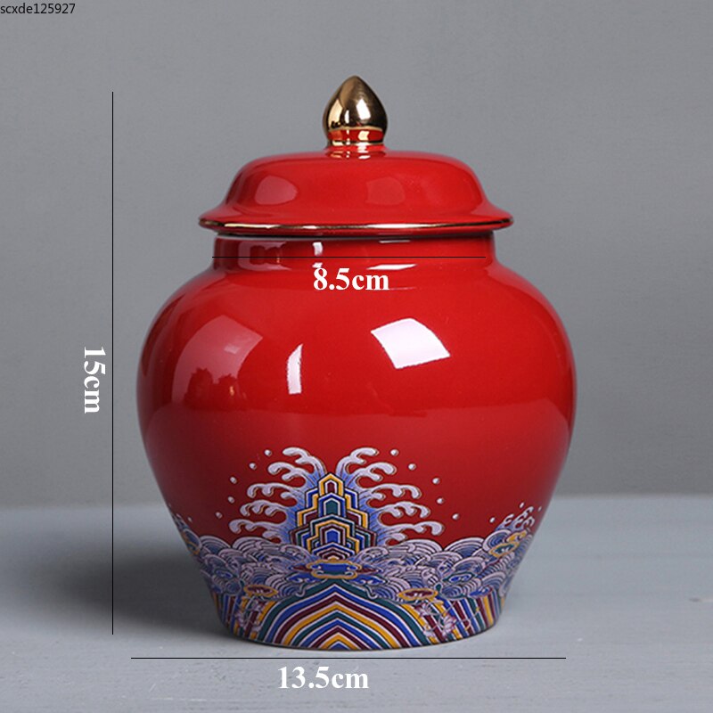 Blue and White Porcelain General Jar Candy Tea Storage Jar Flower Arrangement Ceramic Vase Household Sealed Storage Jar