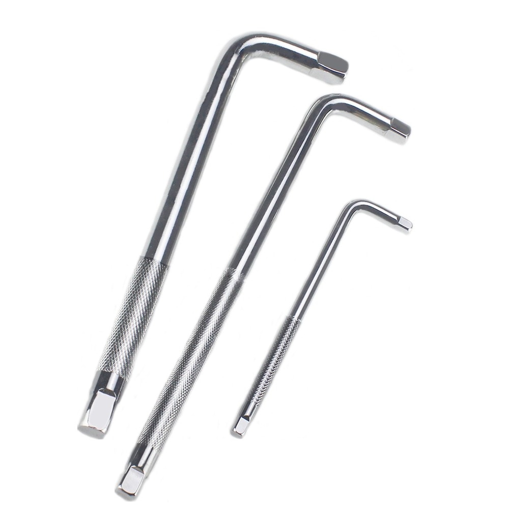 1/4 "3/8" 1/2 "unidad L, tipo Llave de tubo curvada, barra de conexión para destornillador de carraca, herramienta de reparación de automóviles, varilla de extensión curvada