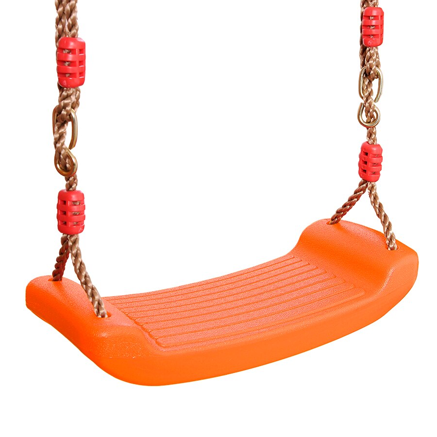 Garden Swing Kids Plastic Adjustable Ropes Indoor Outdoor Play Toys Curved Board Swing Chair: Orange