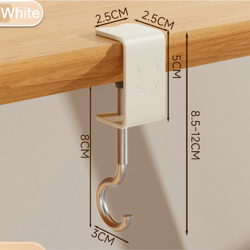 1/2 st justerbara skrivbordskrok utan håltagning kontorsbordskrok hängande väska student ryggsäck hörlurskrok: Xxl / Ljusgrå