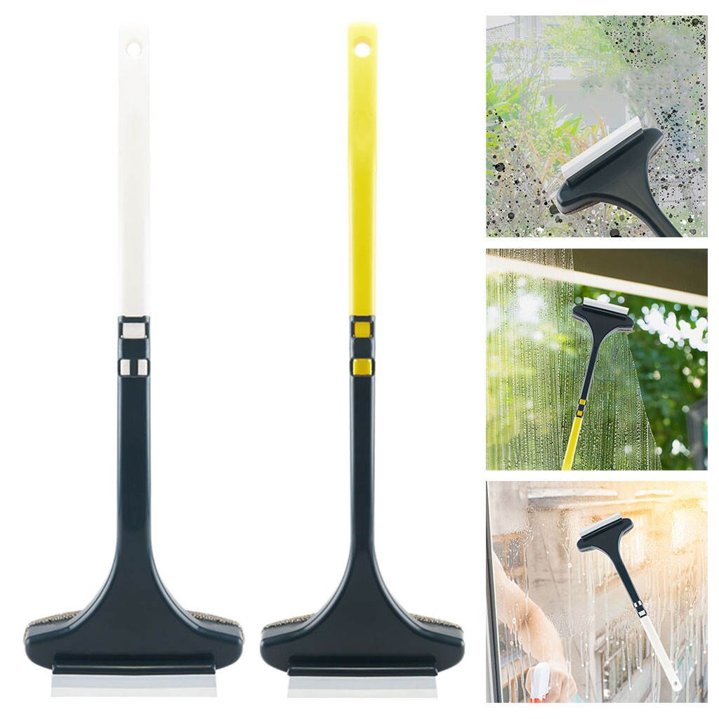 Multifunctional Window Cleaner with Long Handle Non Removable Cleaning Brush Screen Glass Wipper