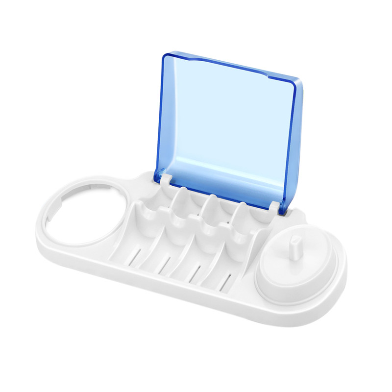 Electric Toothbrush Holder for Braun Oral B Bracket Bathroom Toothbrush Stander Base Holder Brush Heads Base With Charger Hole: Blue