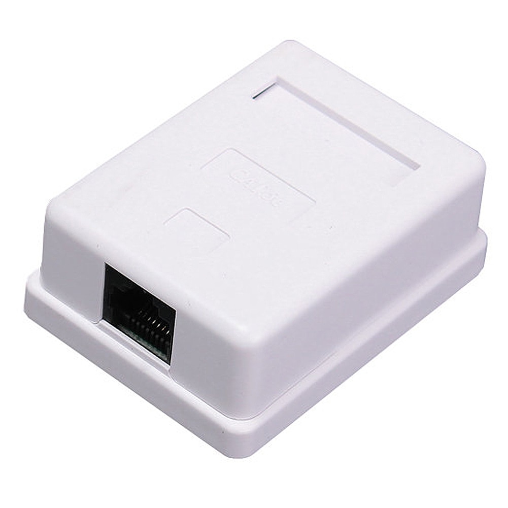RJ45, sin blindaje, conectores de red de unión de módulo de información, caja Ethernet blanca, Cable de extensión de escritorio de un solo puerto