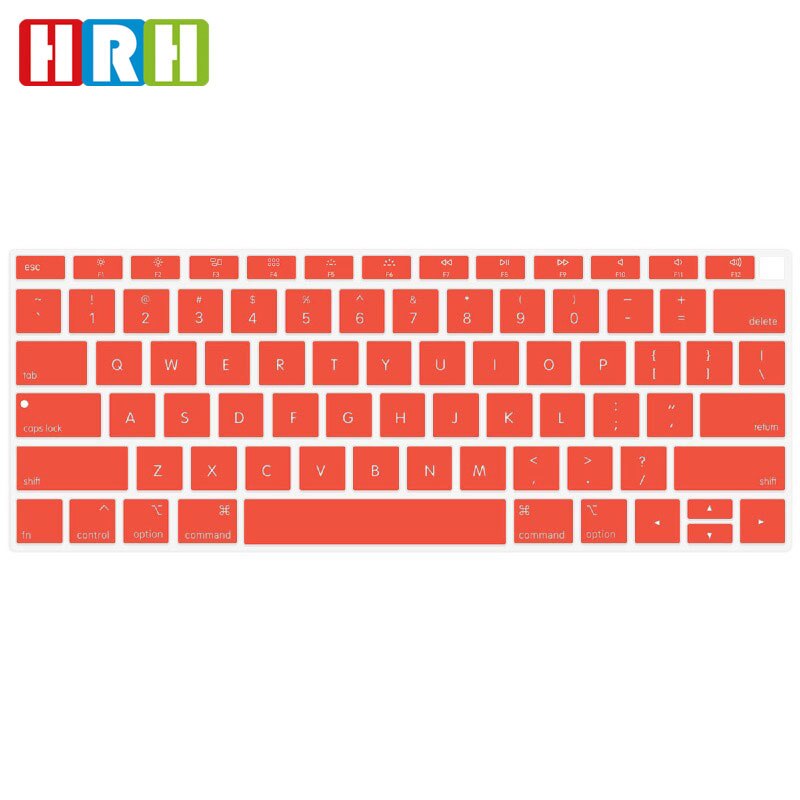 HRH Waterproof Silicone Backlit Glow in the Dark Laptop Skin English Keyboard Cover Skin for MacBook Newest Air 13" A1932