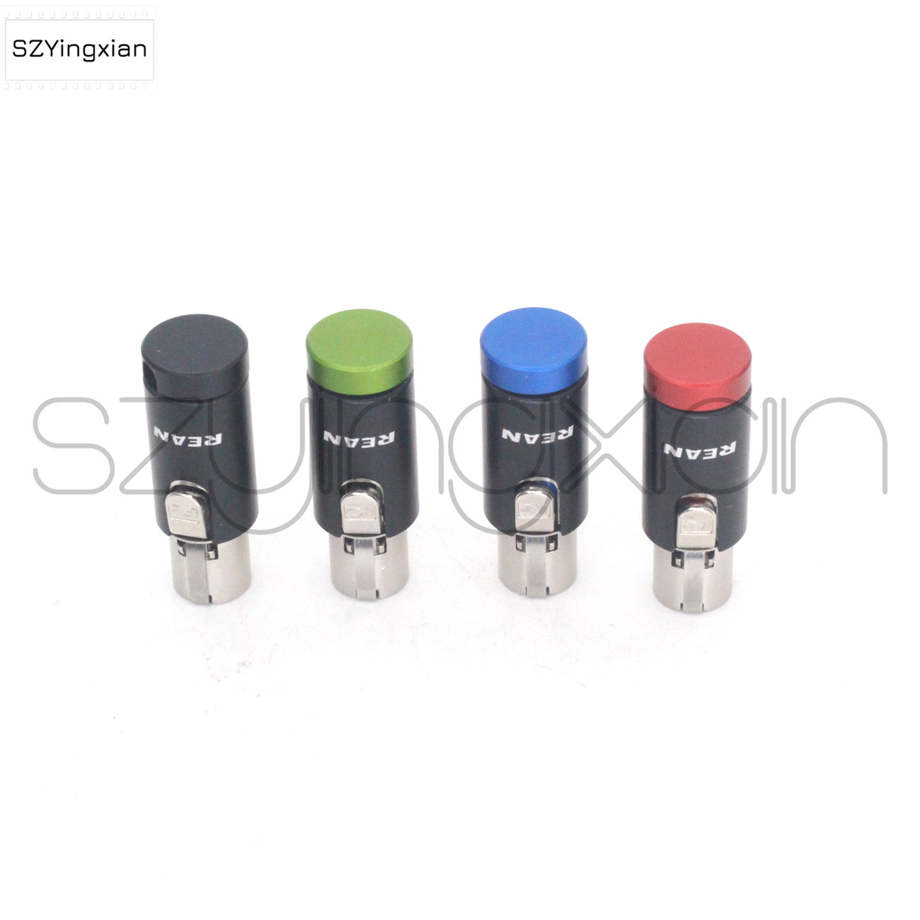 Mini XLR TA3F de 3 agujeros hembra, TA3M de 3 pines macho/enchufe de audio, cubierta plana, color rojo, azul, verde y negro